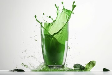 Poster - Splash green juice organic. Generate Ai