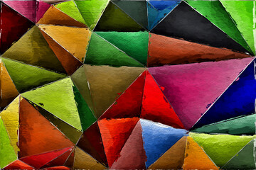 Wall Mural - colorful triangles pattern with a rough texture background. background texture wall and have copy sp