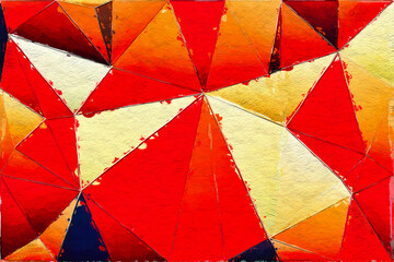 Wall Mural - colorful triangles pattern with a rough texture background. background texture wall and have copy sp