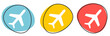 Button Banner für Website oder Business: Flugzeug, Reise oder Flughafen