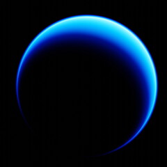 Wall Mural - blue planet neptune, silhouette on a black background. 3d rendering