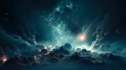 Wall Mural - abstract space background. galaxies, nebula and stars in space. generative ai.