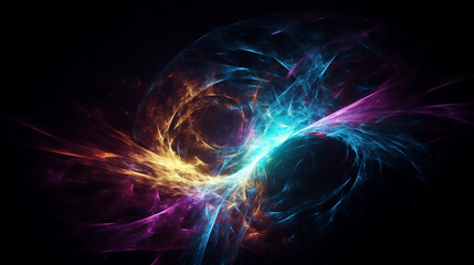 Wall Mural - universe of neon colors. colorful universe with colors merging. stars, nebulae, star dust, smoke... 