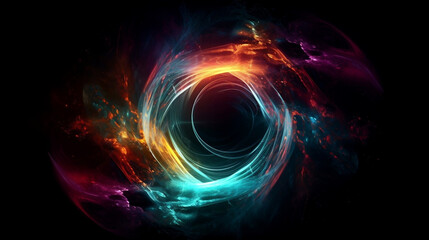 Wall Mural - universe of neon colors. colorful universe with colors merging. stars, nebulae, star dust, smoke... 