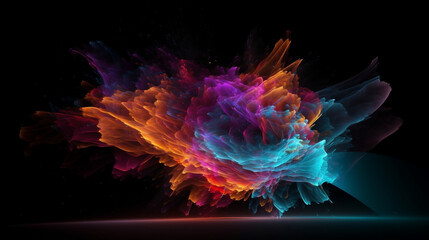 Wall Mural - universe of neon colors. colorful universe with colors merging. stars, nebulae, star dust, smoke... 