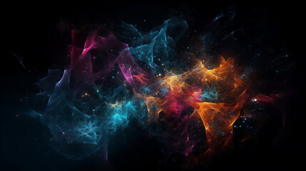 Wall Mural - universe of neon colors. colorful universe with colors merging. stars, nebulae, star dust, smoke... 