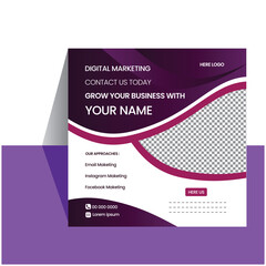 Wall Mural - digital marketing social media post template banner design