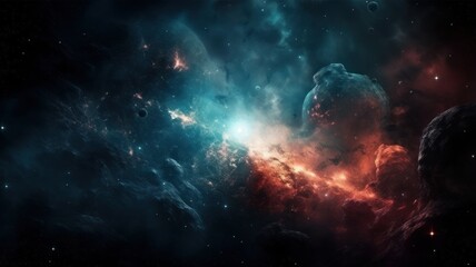 Wall Mural - deep space and nebula generative ai