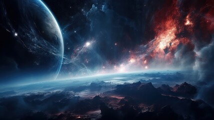 Wall Mural - deep space and nebula generative ai