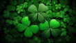 Four-leaf clover on a green background
