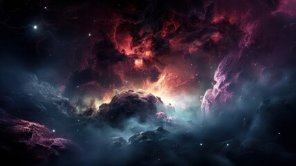 Wall Mural - deep space and nebula generative ai