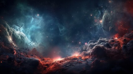Wall Mural - deep space and nebula generative ai