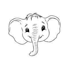 Wall Mural - Vector illustration of a cute baby elephant