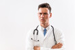 © inesbazdar - Portrait of young angry doctor thinking.