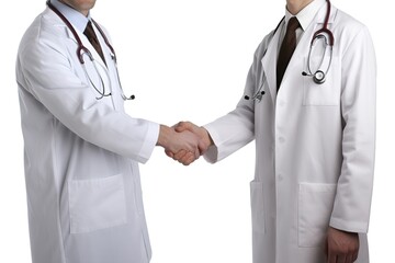 Poster - doctor hand shake isolated on white background. AI generated