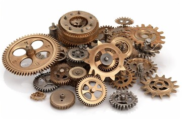 Poster - cogs isolated on white background. AI generated