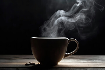 Coffee Cup With Steam Rising From It. Generative AI