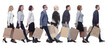 © ASDF - a group of people are running paper shopping bags