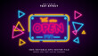 © Farhad - We are Open 24 hours Neon Light text effect - Editable text effect