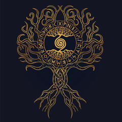 Tree of Life , Yggdrasil vector	
