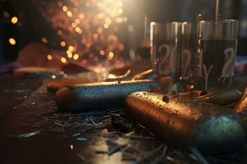 3d rendering of celebratory new year 2012. Generative AI