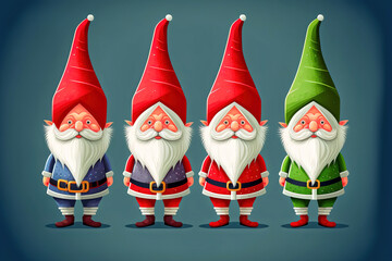 Wall Mural - Illustration of Santa's Helper Elves - Ai Generative