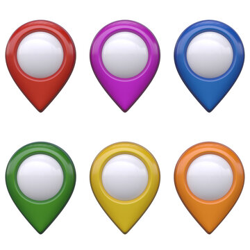 Map pointer, mark, pin, marker 3d rendering