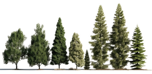 landscape tree on transparent background. generative ai