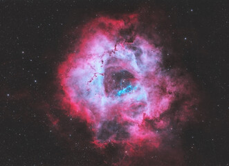 Wall Mural - rosette nebula in the monoceros constellation, taken with my telescope, in narrowband filter.