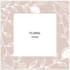 Wall Mural - floral frame. vector banner for social media posts, cards, covers, wedding invitations, and posters.