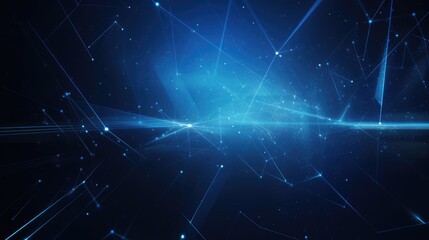Technology abstract background with moving dots and lines network connection structure futuristic. Generative AI AIG21.