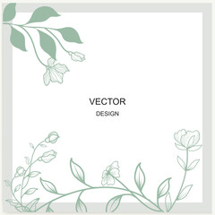 Wall Mural - floral frame. vector banner for social media posts, cards, covers, wedding invitations, and posters.