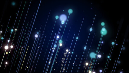 Poster - Abstract digital futuristic modern line dot and bokeh light effect illustration background.