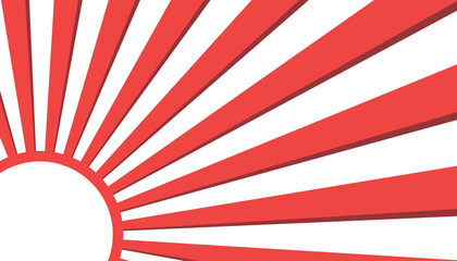 Sticker - Circular Red White Striped Background Rectangle Side Scrolling with Space for Insertion - Sunburst, Radial