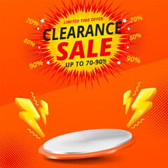 Wall Mural - Clearance sale banner template design.