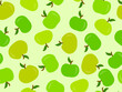 © andyvi - Apples seamless pattern. Green apple with one leaf. Design for printing on fabric, banners and promotional products. Vector illustration