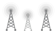 Radio Tower Mast Network Vector Flat Design.