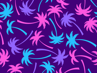 Wall Mural - colorful palm trees seamless pattern. summer time, wallpaper with tropical palm trees pattern. desig