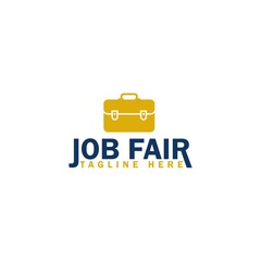 Canvas Print - Job Fair Logo Template. Find job, job fair, Business people icon isolated on white background