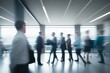 © inspiretta - Group of business people walking at modern open space, generative ai, busy people crowd