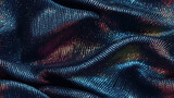 Fototapeta Przestrzenne - real seamless background of silk satin fabric. Multi-colored textiles made of threads and yarns with sequins. Created with Generative AI.