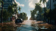 © Putra - A flooded street after catastrophic Hurricane Irma hit. Generative Ai