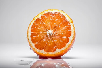 Canvas Print - Half of an orange on a white background. AI Generated