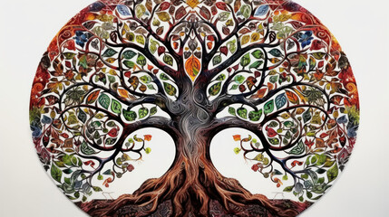 Celtic style Tree of Life created with generative AI technology