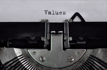Aufkleber - Text Values typed on retro typewriter