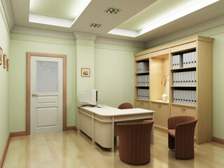 Wall Mural - The 3D rendering of the classic style waiting room