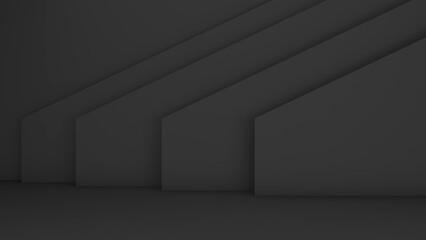 Poster - Black podium on black background ,mockup podium for product presentation 3d rendering