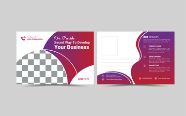 Vector Creative corporate modern postcard design template layout.