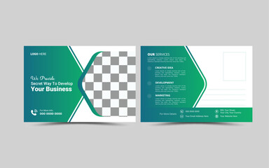 Vector Creative corporate modern postcard design template layout.