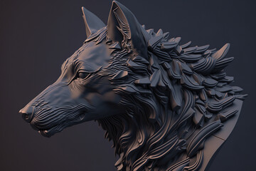 Naklejka na meble wolf statue hi-res wallpaper image Ai generated art